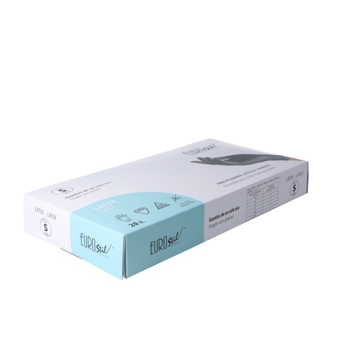 CAJA 20 GUANTES LÁTEX NEGROS TEXTURIZADOS T/PEQ.