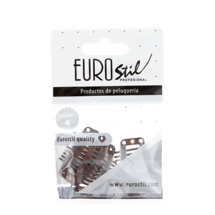 BOL.4 CLIPS 3,2 CM.GRANDES EXTENSIONES MARRON