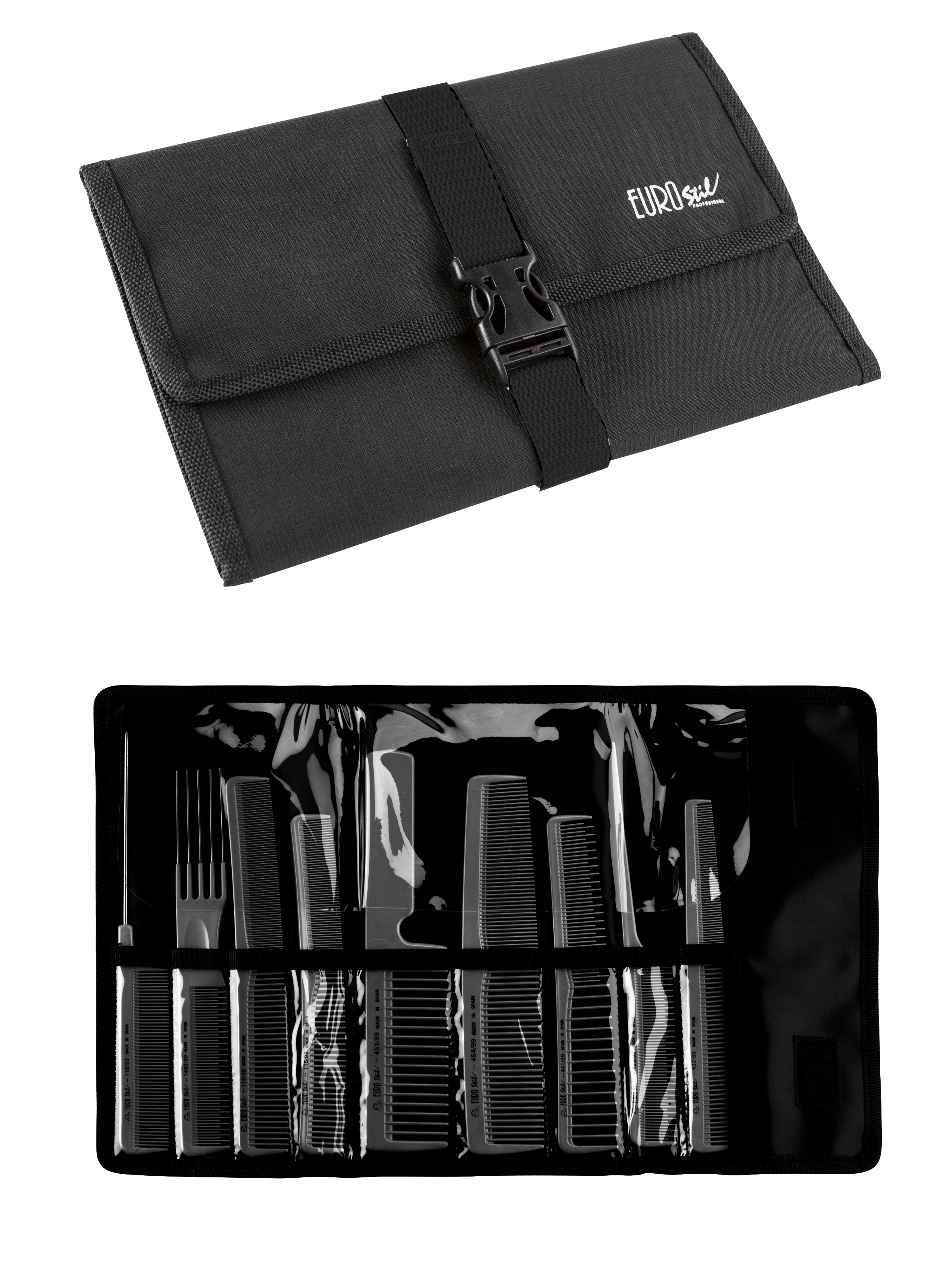 ESTUCHE PROFESIONAL 9 PEINES CON CIERRE