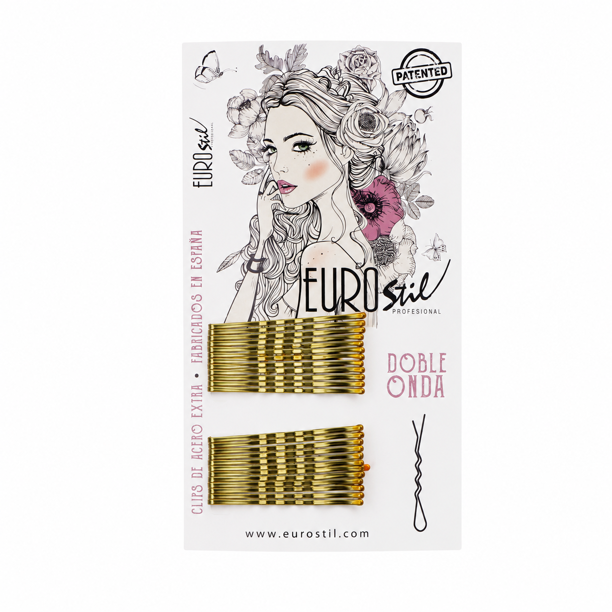 CARTON 24 CLIP.DOBLE ONDA BRONCE EUROSTIL 50MM