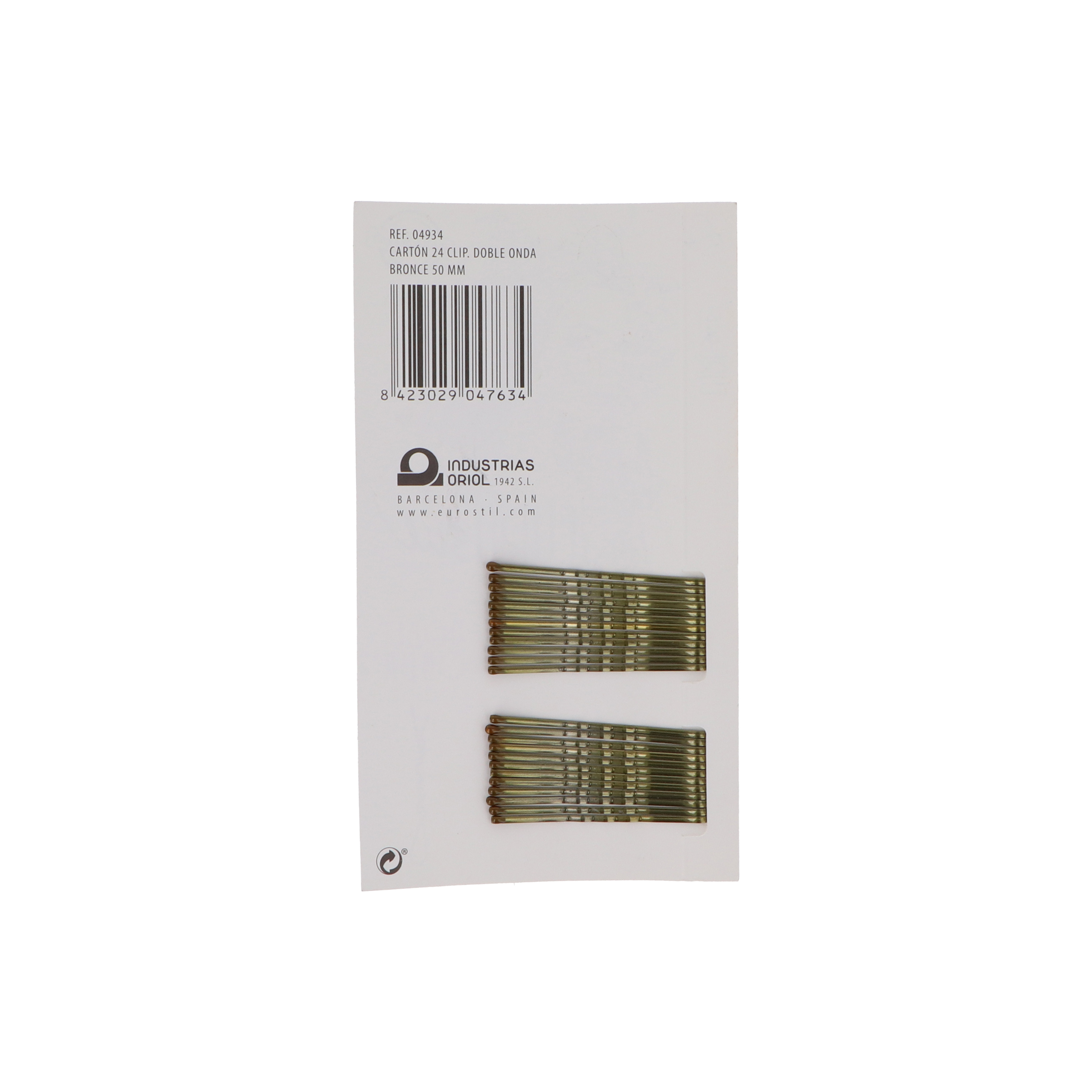 CARTON 24 CLIP.DOBLE ONDA BRONCE EUROSTIL 50MM