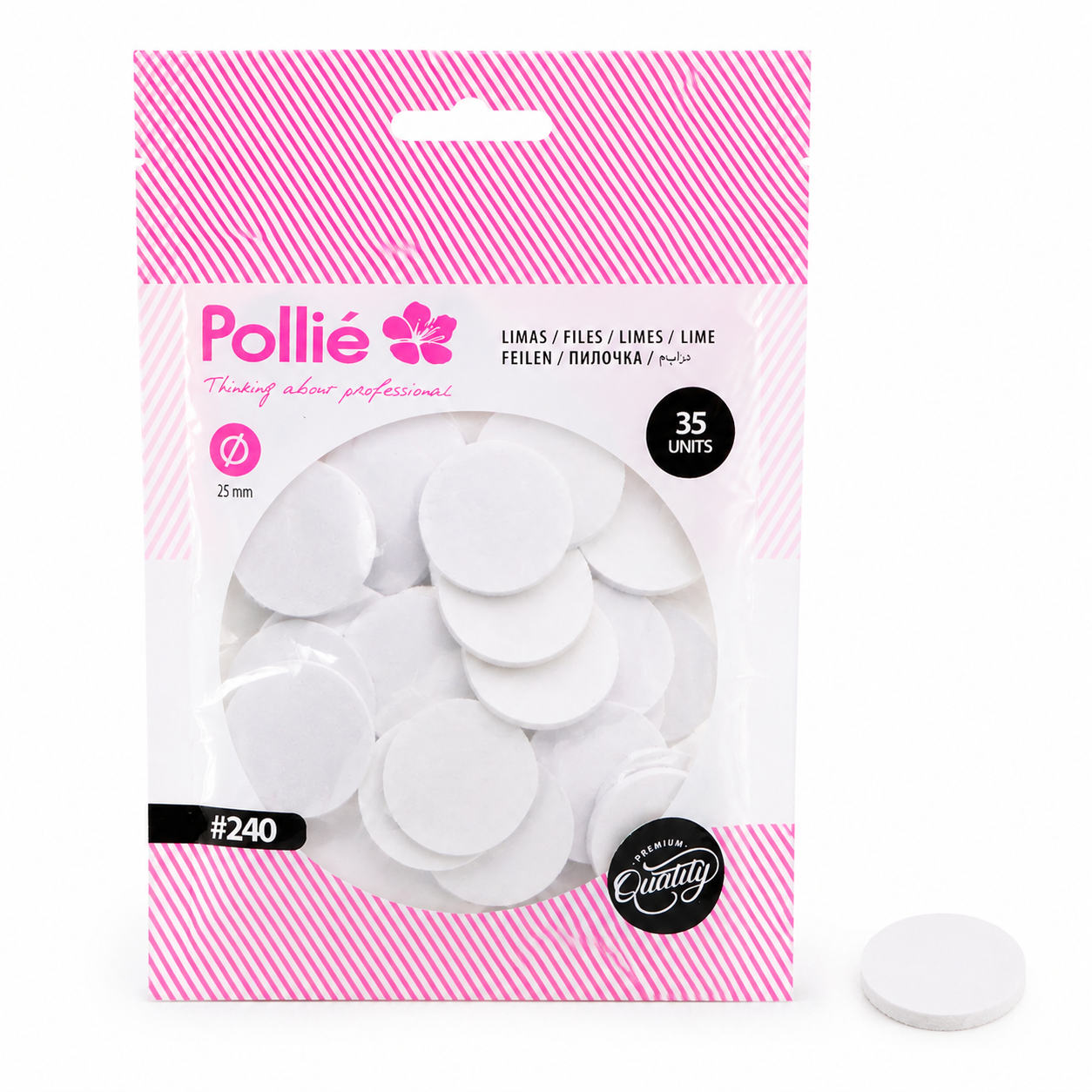 BOLSA 35 LIMAS PULIDORAS #240PARA DISCO 25 MM